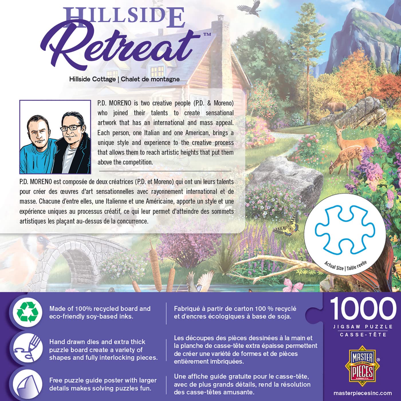 Baby Fanatics MasterPieces 1000 Piece Jigsaw Puzzle for Adults, Family, Or Kids - Hillside Cottage - 19.25x26.75