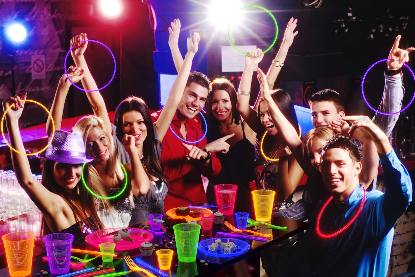 Crown 100 Count 22 inch. Glow Necklaces - Long Lasting Glow Light Sick Neon Necklaces for Parties and July 4th