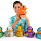 JA-RU Giant Glitter Rubber Ducks (2 Ducks Assorted) 7'' Large Rubber Duck. Kid Bath Toys. Stress Relief Fidget. Beach & Pool Toy