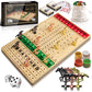 Horse Racing Game, Large Solid Wood Horse Games, Horse Race Board Game With 11 Metal Race Horses, Two Dice And Two Boxes Of Card