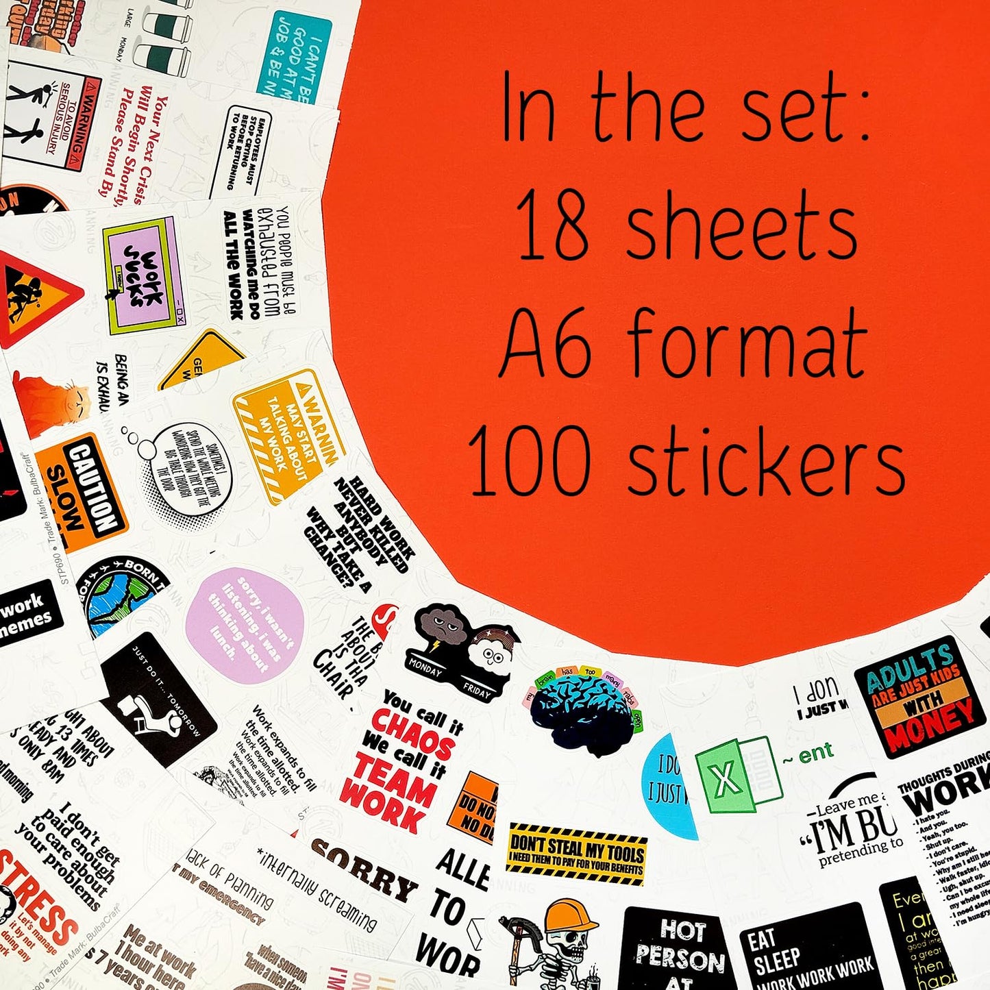 Bulbacraft 100Pcs Funny Work Stickers For Adults, Stickers For Adults Work, Adulting Stickers Work, Funny Office Gifts For Cowor