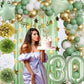 Sage Green 30Th Birthday Decorations,Olive Green Gold Balloon Garland,Happy Birthday Banner,Tissue Pom Pom,Foil Backdrop,Cake Topper For Women Her Boho Neutral Green 30Th Birthday Anniversary Supplies