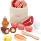 Pairpear Wooden Toys Play Food Sets For Kids Kitchen, Kids Toy Food Cutting Meat Set For Toddlers 3+ Years Old, Pretend Food Pla