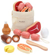 Pairpear Wooden Toys Play Food Sets For Kids Kitchen, Kids Toy Food Cutting Meat Set For Toddlers 3+ Years Old, Pretend Food Pla