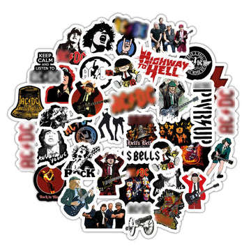 Bulbacraft Rock Band Stickers For Adults, 80S Rock Guitar Decals, 36 Pieces Non-Toxic, Self-Adhesive And Waterproof Stickers For