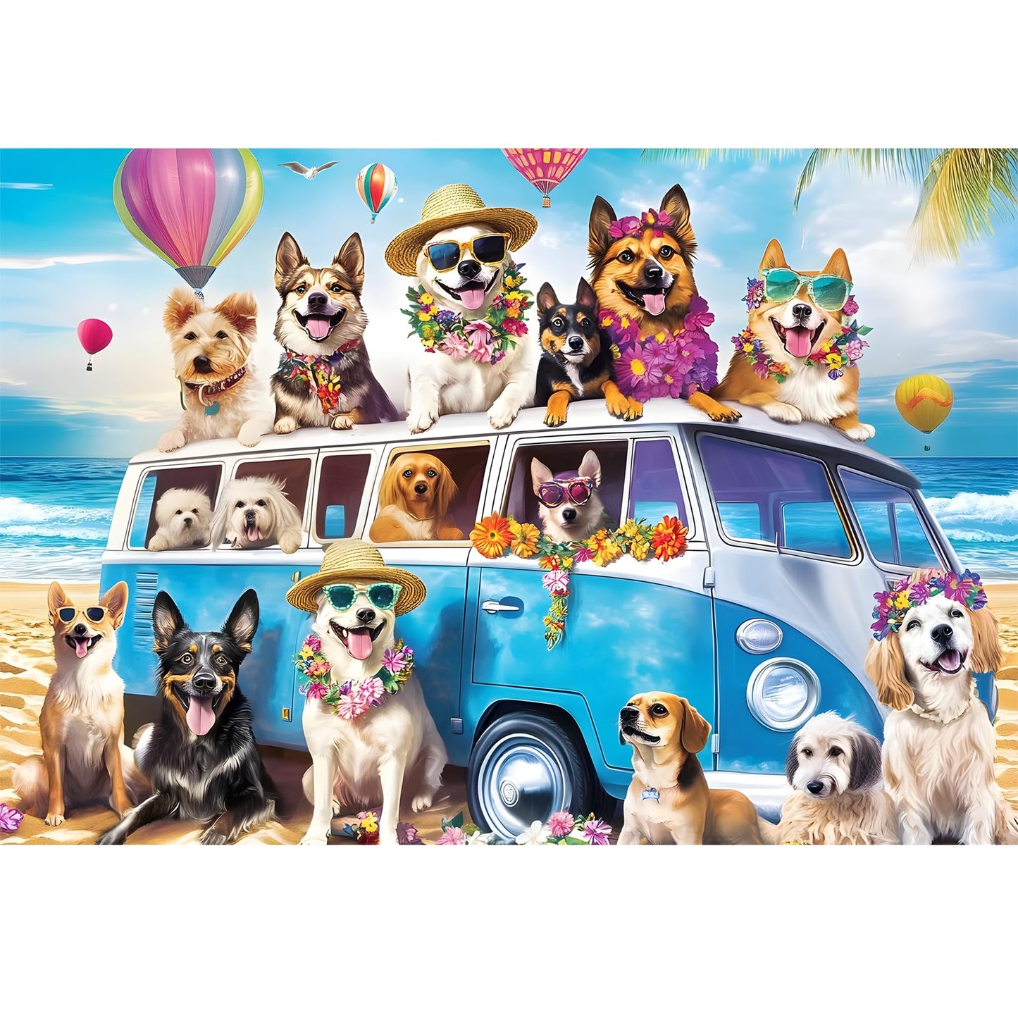 100 Piece Puzzles for Kids Ages 4-8 Kids Puzzles Ages 4-6 6-8 Jigsaw Puzzles for 4 6 8 Year Old Kid 100 Piece Puzzle for mature-themed Senior Dog Animals Beach Puzzle Easy Jigsaw Puzzle Games Gift