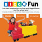 Big Building Blocks - Blocks and Wheels - Toddlers and Kids Ages 4-8 - Large Indoor Outdoor Games - 10 PC Wheel Set