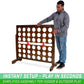 Gosports 4 Foot Width Giant Portable 4 In A Row Game - Huge Size With Carry Case And Rules, Brown