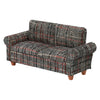 Brown Dollhouse Sofa Couch, Miniature Living Room Furniture Loveseat, Accessories For 6 Inch Dolls, 1/12 Scale, Retro