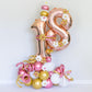 Paticool 40 Inch Rose Gold Number Balloon 8, Large Number Foil Balloons Mylar For Girl Boy Birthday Party Celebration Decoration