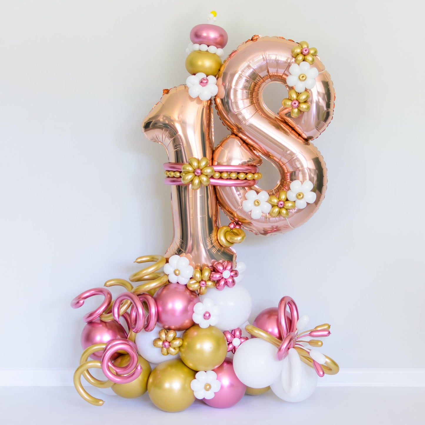 Paticool 40 Inch Rose Gold Number Balloon 8, Large Number Foil Balloons Mylar For Girl Boy Birthday Party Celebration Decoration