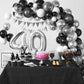 40Th Birthday Decorations Black Silver,40Th Birthday Balloon Garland Party Decorations With Number 40 Foil Balloons,Happy Birthd