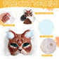 Blltyy 6Pcs Cat Mask With Fur And Eye Mesh, Diy Animal Mask, Arts & Crafts,Paper Blank Masksto Paint, Costume Masks For Hallowee