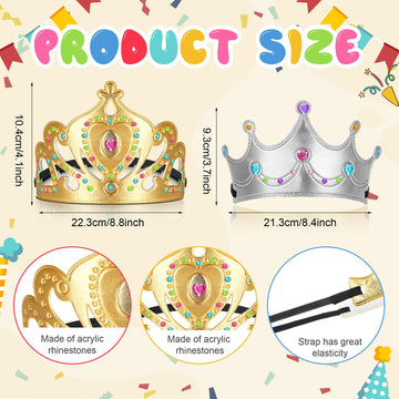Yaomiao 66 Pieces Foam Princess Tiaras DIY Crowns Kids Party Favors Craft Crystal Diamond Sticker Making Your Own Tiara Girls(Br