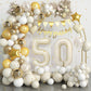 50Th Birthday Decorations Sand White Gold,50Th Birthday Balloon Arch Garland Kit With Happy 50Th Birthday Number 50 Foil Balloon