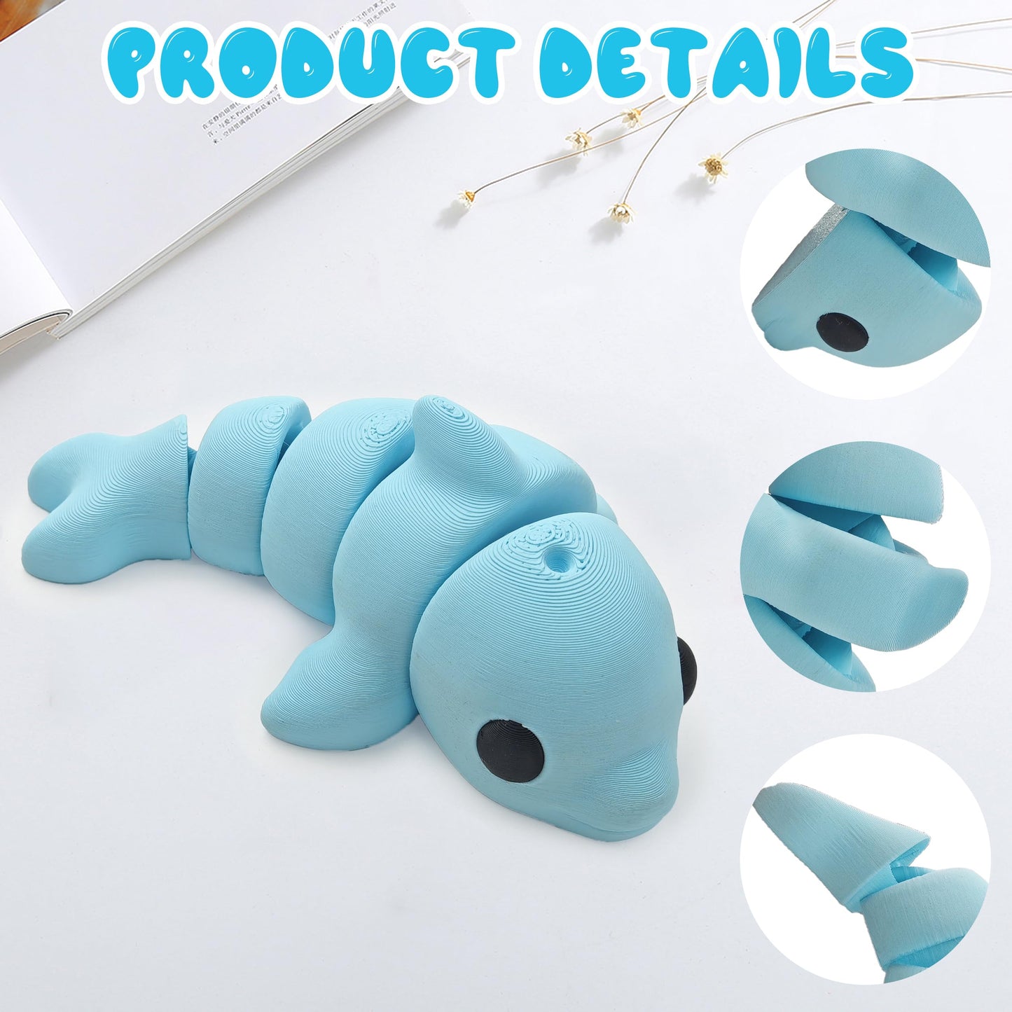 12In 3D Printed Dragon Easter Basket Stuffers, 3D Printed Animal Collection, Sensory Stress Relief Toys for Kids, Collectors, De