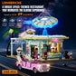 Lumibricks Interstellar-Diner Lighting-Building-Bricks City Set - 2188 Pcs Road UFO Drive-in Restaurant Modular Collection LED Light Space Car Restaurant Set for mature-themeds and Travelling Enthusiasts