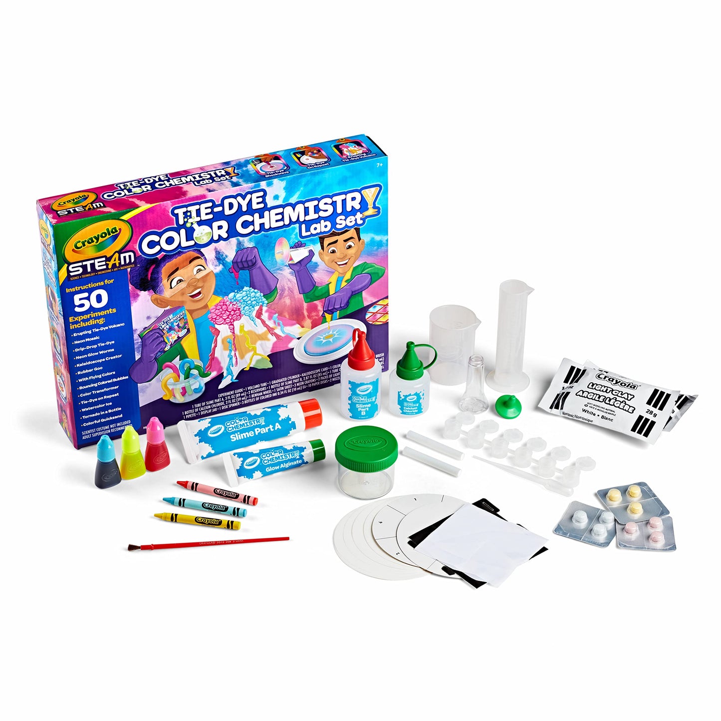 Crayola Tie Dye Color Chemistry Set for Kids, Educational STEM Toy, Assorted Colors, Ages 7-10, Model 747487
