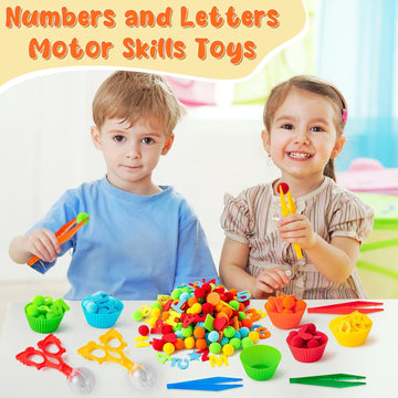 Ezdhuawuse Letters Numbers Sensory Bin Fillers - Valentine'S Day 240 Alphanumeric Fine Motor Toys Color Counting Sorting Set For