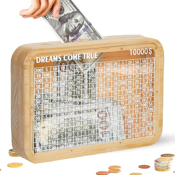 Money Saving Box For Kids Adults With Counter Coin Challenge Bank,10000 Savings Challenge Box. (Target $10000)