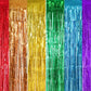 TONIFUL 3Pcs Red Green Door Streamers,Red GreenPhoto Booth Backdrop Metallic Streamers Foil Fringe Curtains for Birthday,Christm