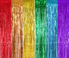 TONIFUL 3Pcs Red Green Door Streamers,Red GreenPhoto Booth Backdrop Metallic Streamers Foil Fringe Curtains for Birthday,Christm