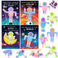 Zirseng Valentines Day Gifts For Kids Classroom - 28Pack Pop Fidget Spinners Astronaut Bulk With Unique Valentines Cards For Cla