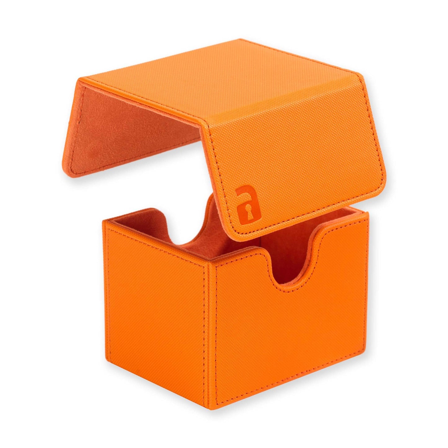 Vault X Trading Card Sideloading Deck Box  100+ sleeved cards  enhanced Exo-Tec Material  Card Holder Storage Box  Detachable Magnetic Lid  for MTG Commander Game  TCG (Orange)