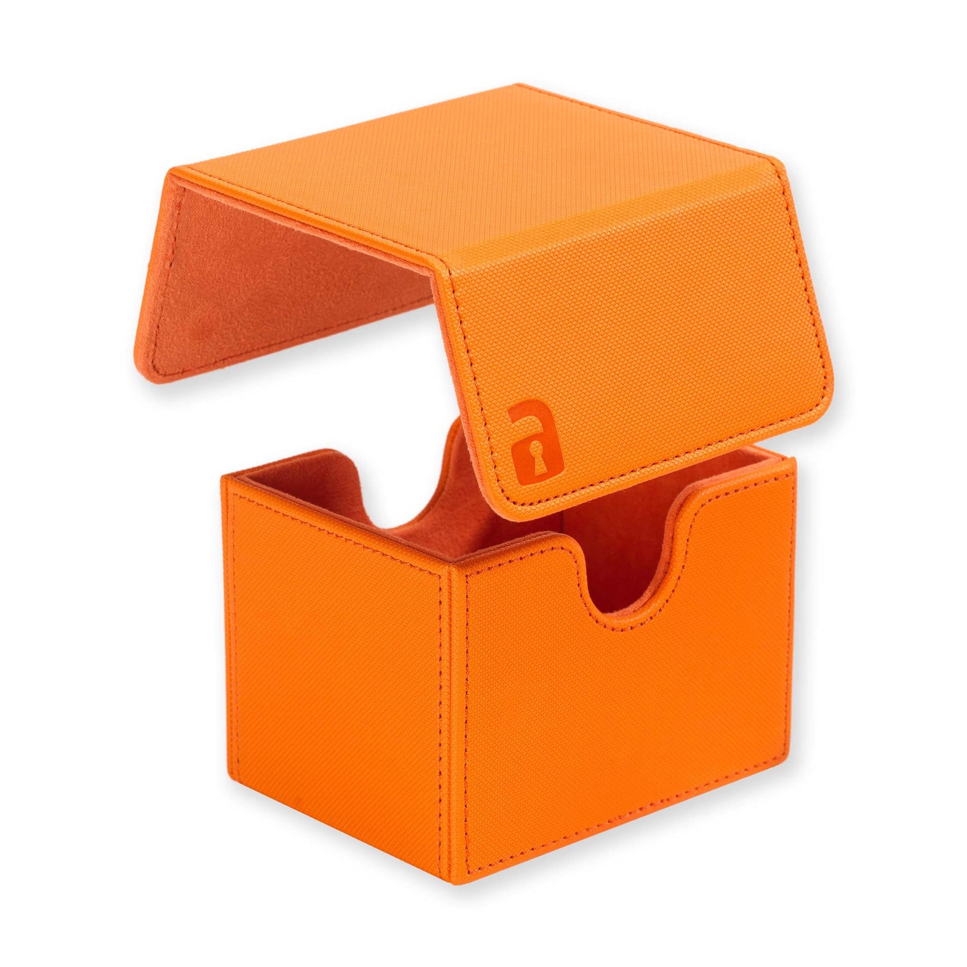 Vault X Trading Card Sideloading Deck Box  100+ sleeved cards  enhanced Exo-Tec Material  Card Holder Storage Box  Detachable Magnetic Lid  for MTG Commander Game  TCG (Orange)