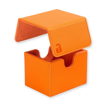 Vault X Trading Card Sideloading Deck Box  100+ sleeved cards  enhanced Exo-Tec Material  Card Holder Storage Box  Detachable Magnetic Lid  for MTG Commander Game  TCG (Orange)