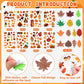 Beupy 420 Pcs Thanksgiving Felt DIY Fall Picture Frames Craft Kit Autumn Pumpkin Maple Leaves Photo Frames with Fall Leaves Pump