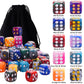 AUSTOR 100 Pieces 12mm Dice 6 Sided Game Dice Two Tone Round Corner Dices Tiny Dice for Tenzi, Farkle, Yahtzee, Bunco or Teachin