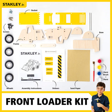 Stanley Jr. Construction Toy Truck Front Loader Wood Craft Kit - DIY Assemble Toy for Kids