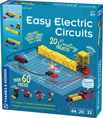 Thames & Kosmos Easy Electric Circuits STEM Kit - 15 Experiments, 5 Motorized Models, Plastic, Model 550041, Innovative Building System