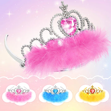 Princess Dress Up Shoes Set, Girls Role Play Dress Up Toys,Toddler Pretend Play Crown Kit Gift Set For Little Girls Aged 3-6 Yea
