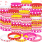 Remuuly 150 Pieces Valentine's Day Bracelets Rubber Silicone Wristband with 5 Patterns Valentines Gifts Party Favors for Goodie