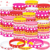 Remuuly 150 Pieces Valentine's Day Bracelets Rubber Silicone Wristband with 5 Patterns Valentines Gifts Party Favors for Goodie
