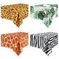 Animal Safari Tablecloth Jungle Animal Theme Tablecover Tiger Zebra Giraffe Print Table Cover Tropical Leaf Tablecloth Party Sup