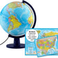 Waypoint Geographic Scout+ Illuminated With Map, World Globe For Kids, Decorative Classroom Globe With Stand, More Than 4000 Places, 12” Interactive Globe, Bonus Map Included, Blue