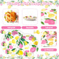 Obusatt 96Pcs Pink Lemon Party Supplies Lemon Paper Plates Napkins Lemons Summer Party Decoration Disposable Pink Lemonade Table