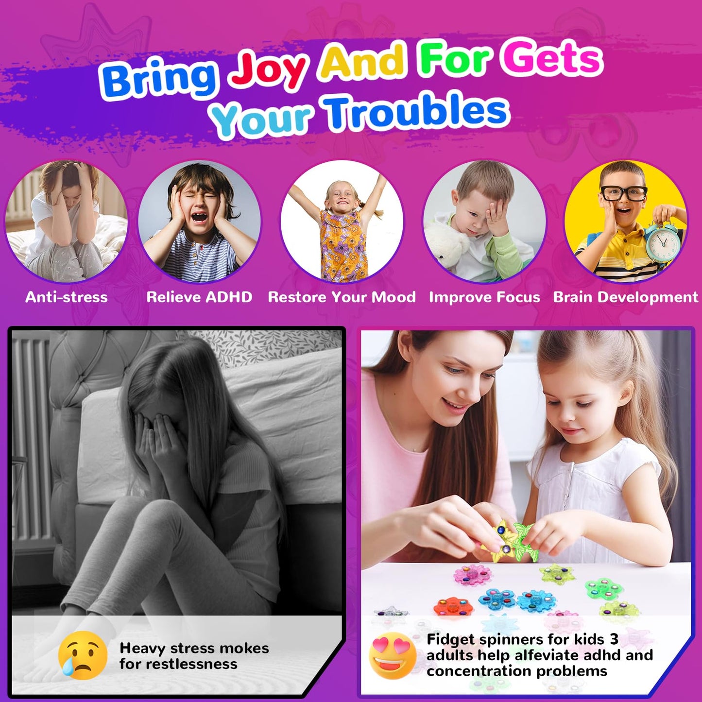 SCIONE 24 Pcs Mini Fidget Spinners Bulk Stress Reduction and Anxiety Relief Hand Spinner Fidget Sensory Toys for Kids  Birthday Party Favors Canival Treasure Box Toys for Classroom Prizes Supplies