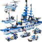EP EXERCISE N PLAY Police Ship Building Blocks Kit, 1169 Pieces, Large, Blue, Includes Cop Car & Helicopter for Ages 6-12