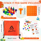 Shappy Toddler Peg Board 120 Pcs Pegs with 4 Foam Board 4 Sets Montessori Colorful Stackable Peg Board Toys Learning Educational Toys for Color Recognition Counting Skills with Lacing String and Bag