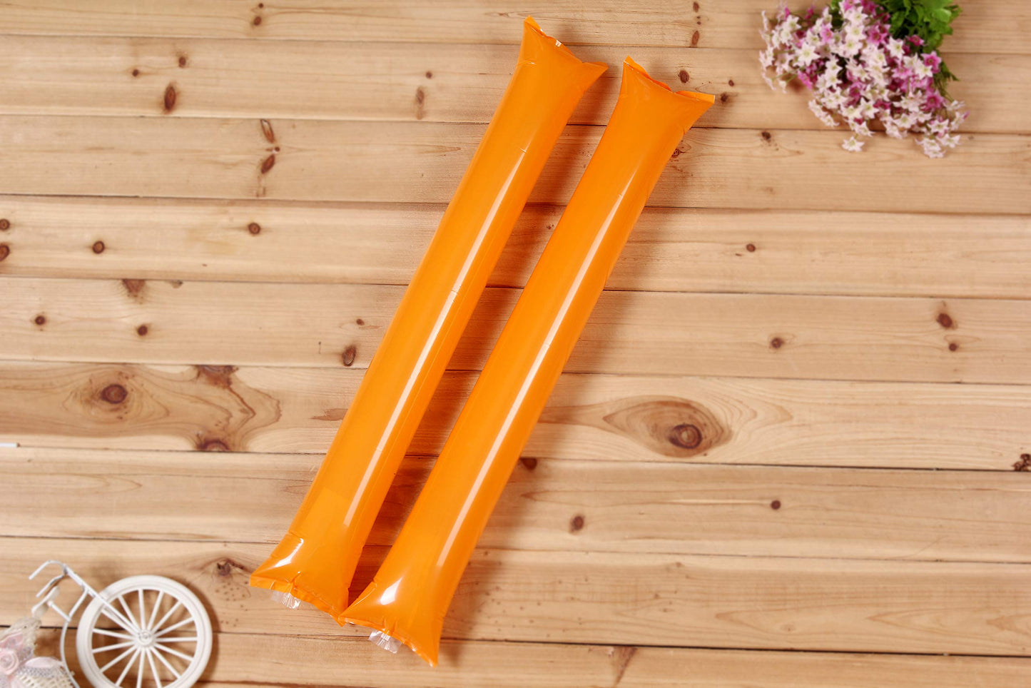 Hooshing 40Pcs Orange Thunder Sticks Cheerleading Plastic Clap Hands Outfit Inflatable Noisemakers For Sports Events Cheering Ba