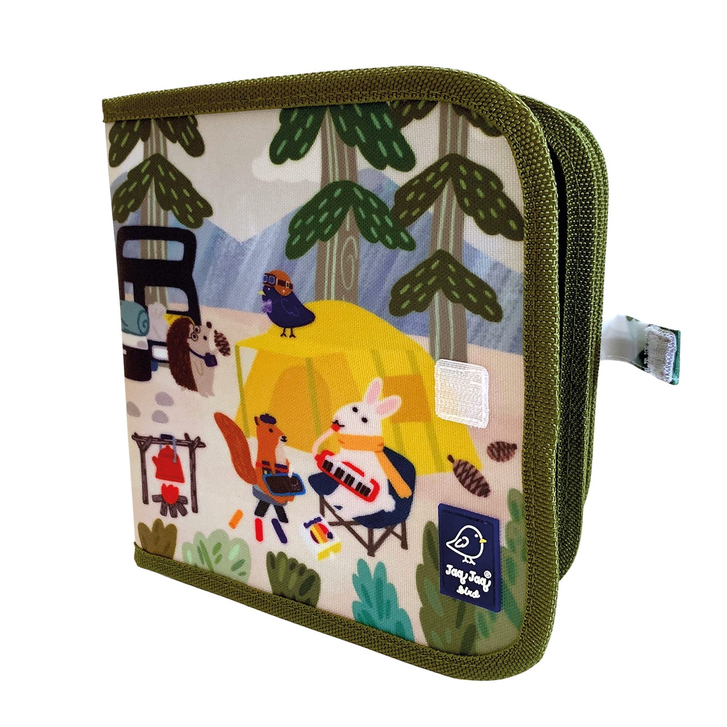 JJB & Friends Camping Doodle It and Go Activity Book | Erasable and Reusable Chalk Board Book | for Drawing and Creative Play |