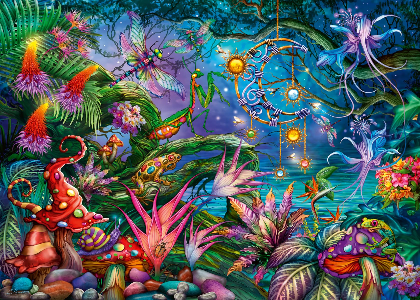 Ravensburger Rainbow Reverie 1000 Piece Jigsaw Puzzle | Enchanted Garden Scene by Ciro Marchetti | Eco-Friendly and Precision-Cut Pieces