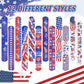 4th of July Party Favors Slap Bracelets for Kids 36PCS Red White and Blue American Flag Patriotic Snap Bracelet Bulk Independenc