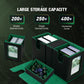 TiMOVO MTG Deck Box - Magnetic Faux Leather Case for 200+ Double-Sleeved Cards, Black/Green with Display & Dice Tray