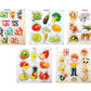 Khilonewale Wooden Educational Colorful Hindi Swar, Vegetables, Animals, Fruits, Parts of Body Set of 5 Board Puzzle for Pre Sch