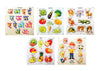 Khilonewale Wooden Educational Colorful Hindi Swar, Vegetables, Animals, Fruits, Parts of Body Set of 5 Board Puzzle for Pre Sch